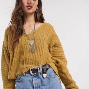 NWOT Free People Moonbeam V Neck Sweater Size Small